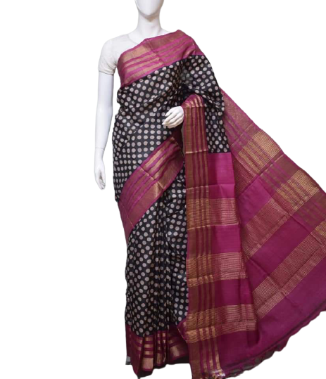 Bishnupuri Silk Hand Painting Saree PLASH