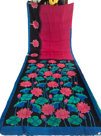 Bishnupuri Silk Hand Painting Saree PLASH
