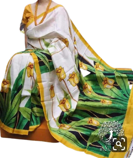 Bishnupuri Silk Hand Painting Saree PLASH