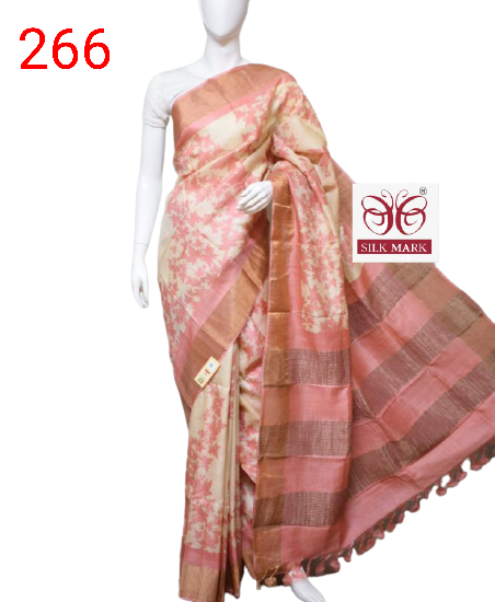 Pure Tussar Silk print saree