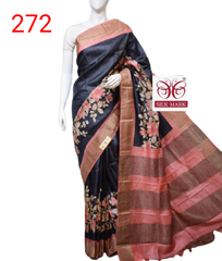 Pure Tussar Silk print saree