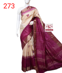 Pure Tussar Silk print saree