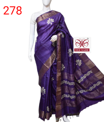 Pure Tussar Silk print saree