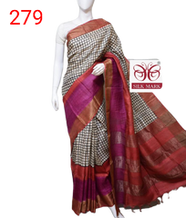 Pure Tussar Silk print saree