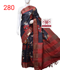 Pure Tussar Silk print saree