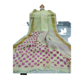 Pure linen cut work design Saree M J HANDLOOMS