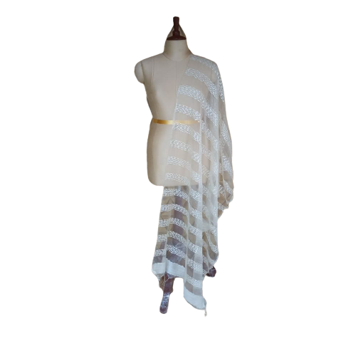 Organza jute dupatta M J HANDLOOMS
