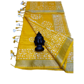 Khadi linen batik print saree SILK ZONE