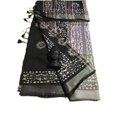 Khadi linen batik print saree SILK ZONE