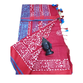 Khadi linen batik print saree SILK ZONE
