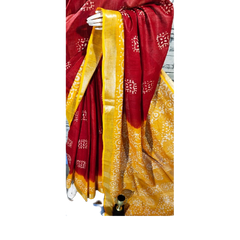 Khadi linen printed saree SILK ZONE