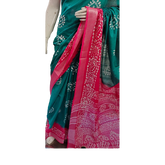 Khadi linen batik print saree SILK ZONE