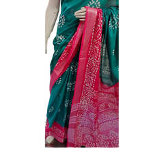 Khadi linen batik print saree SILK ZONE