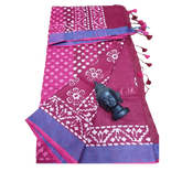 Khadi linen batik print saree SILK ZONE