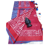 Khadi linen print saree SILK ZONE