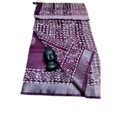Khadi linen batik print saree SILK ZONE
