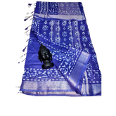 Khadi linen print saree SILK ZONE