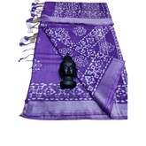 Khadi linen batik print saree SILK ZONE