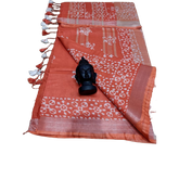 Khadi linen batik print saree SILK ZONE