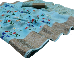 Linen jacquard saree M J HANDLOOMS