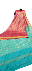Soft silk zari buta saree Taj