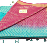 Soft silk zari buta saree Taj