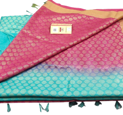 Soft silk zari buta saree Taj