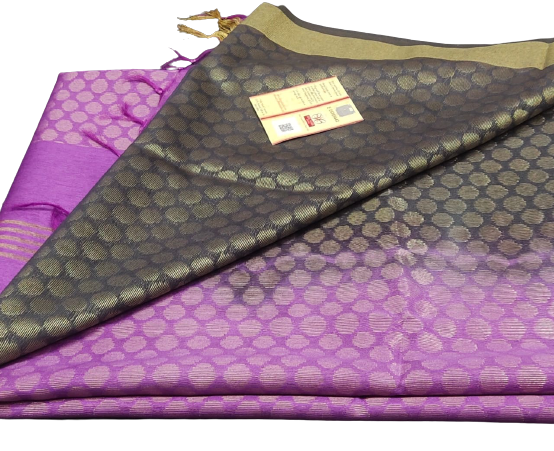 Soft silk zari buta Taj