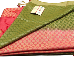 Soft silk zari buta saree Taj