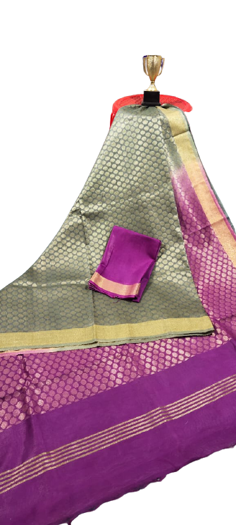 Soft silk zari buta saree TAJ