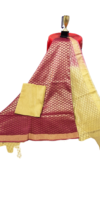 Soft silk zari buta saree Taj