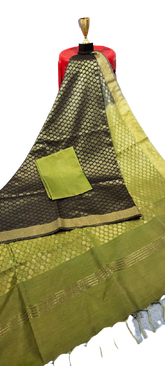 Soft silk zari buta saree Taj