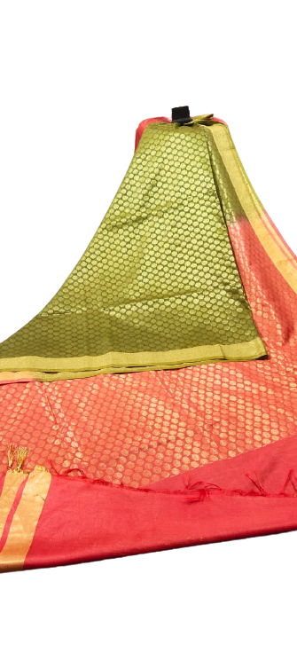 Soft silk zari buta saree Taj