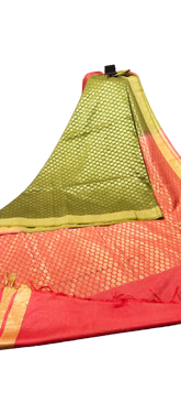 Soft silk zari buta saree Taj