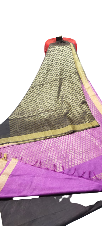 Soft silk zari buta saree Taj