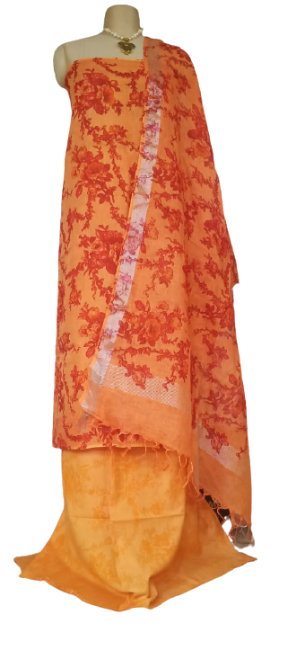 Linen print suit SILK ZONE