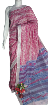 Khadi linen bartik print saree MJ Handlooms