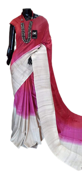 Pure tussar ghicha triple zari border saree SILK ZONE