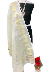 Tissue linen temple border dupatta Express