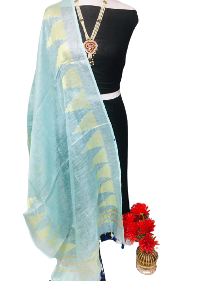 Tissue linen temple border dupatta Express