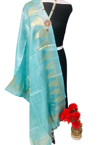 Tissue linen temple border dupatta Express
