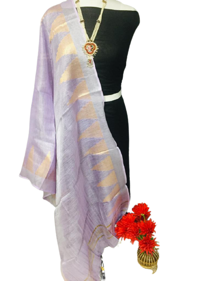 Tissue linen temple border dupatta Express