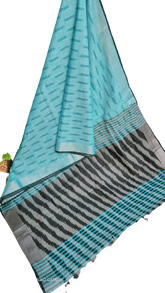 Ikkat khadi linen saree SILK ZONE