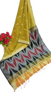 Ikkat khadi linen saree SILK ZONE