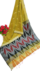 Ikkat khadi linen saree SILK ZONE