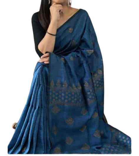 Linen embroidery saree SILK ZONE