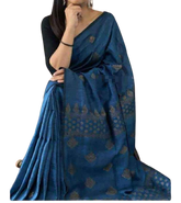 Linen embroidery saree SILK ZONE