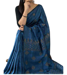 Linen embroidery saree SILK ZONE