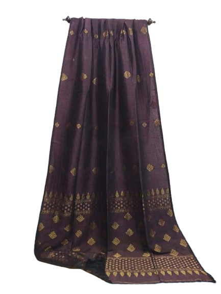 linen embroidery saree SILK ZONE