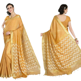 Soft silk cutwork saree linen world
